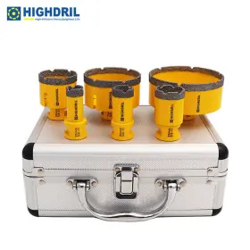 Highdril 624982987328 6pcs/set Diamond Vacuum Brazed Drill Bits Hole Saw For Porcelain Tile Granite