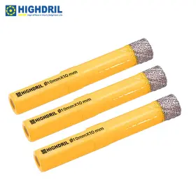 Dia10mmdiamond Highdril Hd121010405003 3pcs Vacuum Brazed Triangular Shank Drill Bits