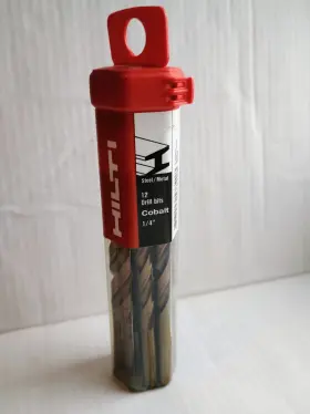 Hilti 410618 Cobalt Drill Bit 1/4 Inch 12pk #410618 For Drilling Metal And Stainless