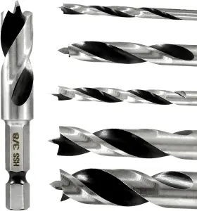 Yooheyzhzh230525101 Hitefu 6pcs Brad Point Drill Bits For Woodworking Hss 4241 Steel 1/4-inch Hex S