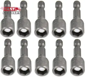 Hl 313031433441 10 Pcs Hex Magnetic Power 8mm 5/16 Socket Adapter Drill Bit Nut Driver Set 1/4 I