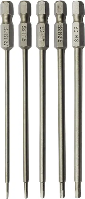 Hs5ppt Hoplex 5pcs Rc Hex Bit 1.27mm 1.5mm 2.0mm 2.5mm 3.0mm Head Allen Drill Set For