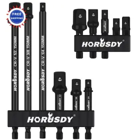 84107 Horusdy Impact Socket Adapter Set 11 Piece 1 4 Inch Hex Shank Cr V Steel High