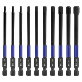 Hp240013 Hphope Impact Hex Head Allen Wrench Drill Bit Set 10 Pcs - Sae Ts2 Steel Bits S