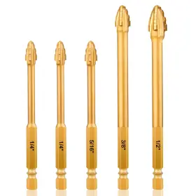 Hp250001 Hphope Upgraded Four-flute Eccentric Drill Bit Set 5pcs New Hex Shank Ultra-hard Ca