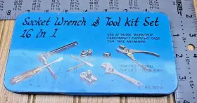 30001a Hss Socket Wrench And Tool Kit Set 16 In 1 # 3001a Non-rust Nickle Plated Steel Blades