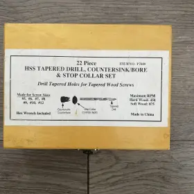 P7608 Hss Tapered Drill Countersink/bore And Stop Collar Set Used Edw5