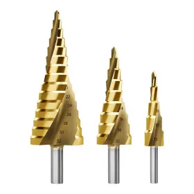 Huhao 740706700223 Step Drill Bit Set 3pcs High Speed Steel Spiral Grooved For Sh