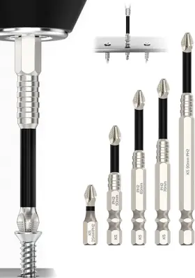 Az2503114 Huhao 5pcs High Magnetic Screwdriver Drill Bit Set K5 Impact-resistant And Nons
