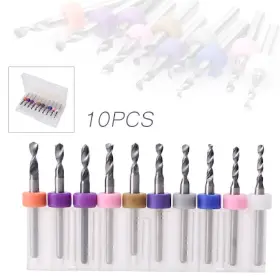1gs037 Hukyu 10pcs 2.1mm-3.0mm Pcb Print Circuit Board Carbide Mini Micro Drill Bits Cnc Set