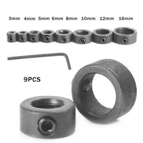 1gs078 Hukyu 8pcs 3-16mm Countersink Drill Bit Set Adjustable Depth Stop Collar Woodwork Tool