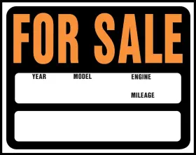 Sp-112 Hy-ko 15 Inch X 19 Plastic Auto And Boat For Sale Sign Set Of 5 14.5 18.5 Orange