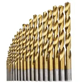 Hymnorq 610521863215 Metric Twist Drill Bits Set Of 19pcs 1.0 To 10mm By 0.5mm Titanium Coated H