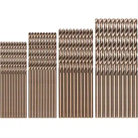 Hymnorq 681413691339 40piece M35 Cobalt Twist Drill Bit Set Inch 3/64 1/16 5/64 3/32 Fully Ground