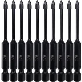 Yg6x Hymnorq 755205246998 1/8 Inch Glass And Tile Drill Bit 10pc Set Tungsten Carbide Tip