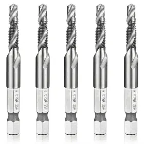 Hymnorq Lzxgy0148us 5-piece M5 High-speed Steel Combination Tap And Drill Bit Set 0.8mm