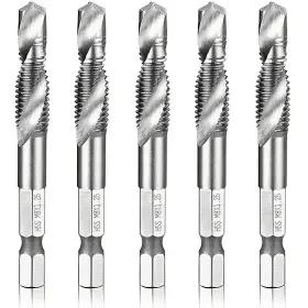 Lzxgy0150us Hymnorq 5-piece High-speed Steel Combination Tap And Drill Bit Set M8 X 1.25