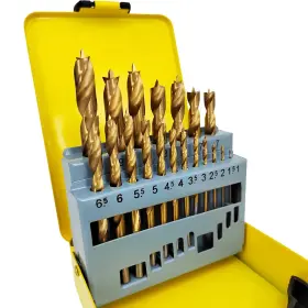 Point-19 Hymnorq Brad Point Wood Twist Drill Bits 19pc Set Metric Size 1mm To 10mm By