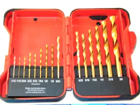 Hyper Tough 076812120465 15-piece Titanium Drill Bit Set Wood Metal Plastic With Carrying Case