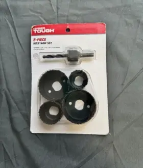 3580 Hyper Tough 5 Pc Hole Saw Set 3/8 Inch Arbor Carbon Steel 1-1/4 - 2-1/8