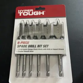 Hyper Tough 889526361938 6 Piece Spade Drill Bit Set New