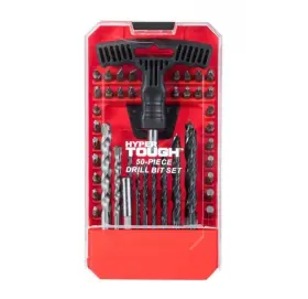 Au20046a Hyper Tough 50-piece Drill Bit And Driver Set In Plastic Case New Tool