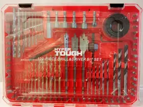 Au20128a Hyper Tough 100 Pcs Drill Drive Bit Set Wood Metal Masonry Screwdriver Hole Saw Tool Kit New