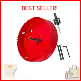 Hyshier 760385967427 4 Inch Hole Saw With Arbor - Heavy Duty Steel Standard For Sawing Holes In
