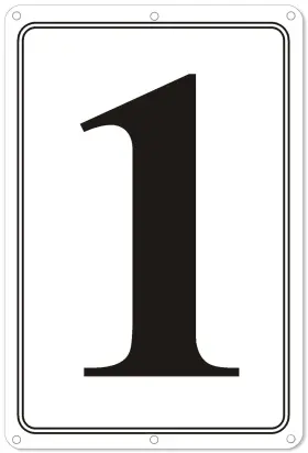 I-cowfun 723884995421 Premium Aluminum Number Signs 1 Metal 12 Inch X 8