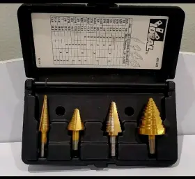 35-520 Ideal 1/8 Inch - 1-3/8 Electricians Step Bit Kit With Case