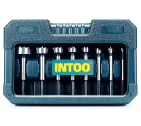 Intoo 791265838506 Hex Shank Forstner Bit Set 8pcs Multi Sided Wood Drill