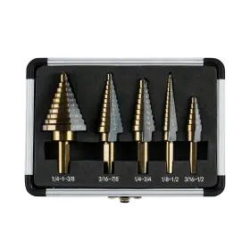 Irt5 Ironant Step Drill Bits 5pcs Hss Titanium Bit Set 50 Sizes High Speed St