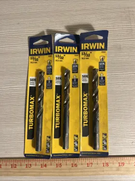 Irwin 024721733269 Turbomax Hss Bit 13/32 Inch Lot Of 3