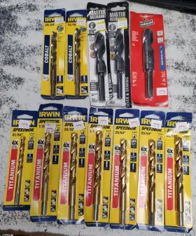 Irwin 045325105566 Lot Of 12 Drill Bits Speedbor Titanium And Cobalt 21/64 - 7/8 Inch 262 Retail