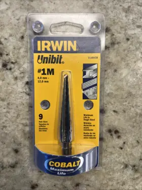 11101cb Irwin Unibit #1m Step Drill Bit. 9 Hole Sizes. Made In Usa. Model