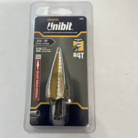 15104 Irwin #4t Unibit Step Drill Bit 3/16 Inch - 7/8 Speed Point Titanium Usa New