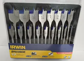 1792761 Irwin 17 Piece Speedbor Spade Bit Set 1/4in To 1-1/2in