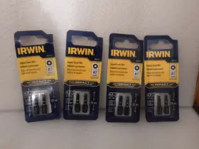 1837381 Irwin Lot Of 4 Double Pack 8 Bits #2 Square 1 Inch Impact Insert Bits. #1837381