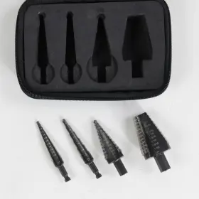 1878433 Irwin High Speed Steel Step Drill Set 4 Pcs With Case Used