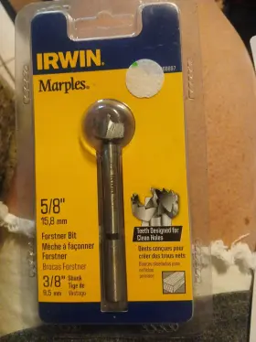 1966897 Irwin Round Shank Marples Carbon Steel Forstner Drill Bit 5/8 Inch 3/8 New