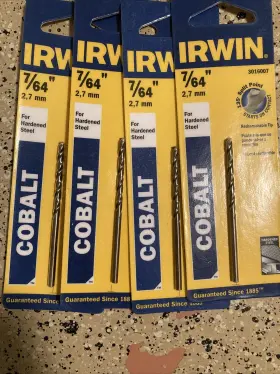 3016007 Irwin 7/64 Inch Hss Cobalt Split Point Drill Bit For Hardened Steel Lot Of 4