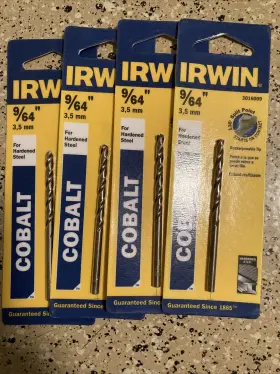 3016009 Irwin 9/64 Inch X 2-7/8 Cobalt Drill Bit Lot Of 4 Pieces