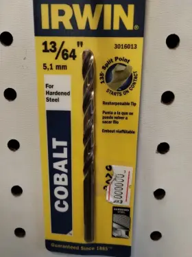 3016013 Irwin 13/64 Inch X 3-5/8 L Cobalt Steel Drill Bit 1 Pc