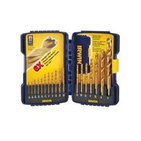 3018010 Irwin Drill Bit Set 18pc Jobber Length Titanium Nitride Coated Hss 135 Point