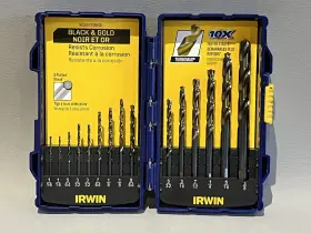 318015 Irwin Used 15 Pc High Performance Metal Drill Bit Set- Black And Gold- 1/16 - 3/8 Inch