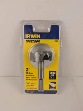 42932 Irwin Speedbor Forstner Bit 2 Inch 3/8 Shank New Sealed Wood Boring Drill