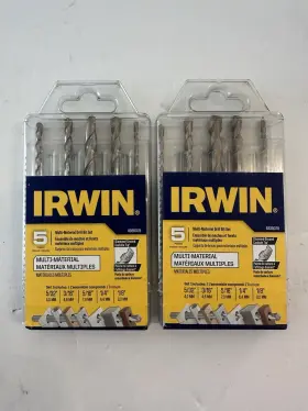 4935078 Irwin 2 New 5pc Drill Bit Set - 1/8 5/32 3/16 1/4 5/16 Made Usa