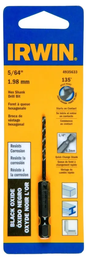 4935633 Irwin Tools Oxide Hex Shank Drill Bit 1 Count Pack Of Multi