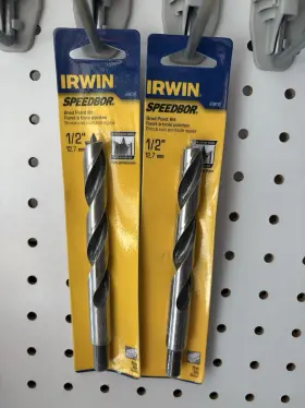49618 Irwin 1/2 Inch Speedbor Brad Point Drill Bits #49618 Lot Of 2 Drills Precise Holes