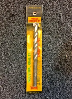 50132 Irwin Hanson Masonry Bit 1/2 Straight Shank Drill Carbide Usa